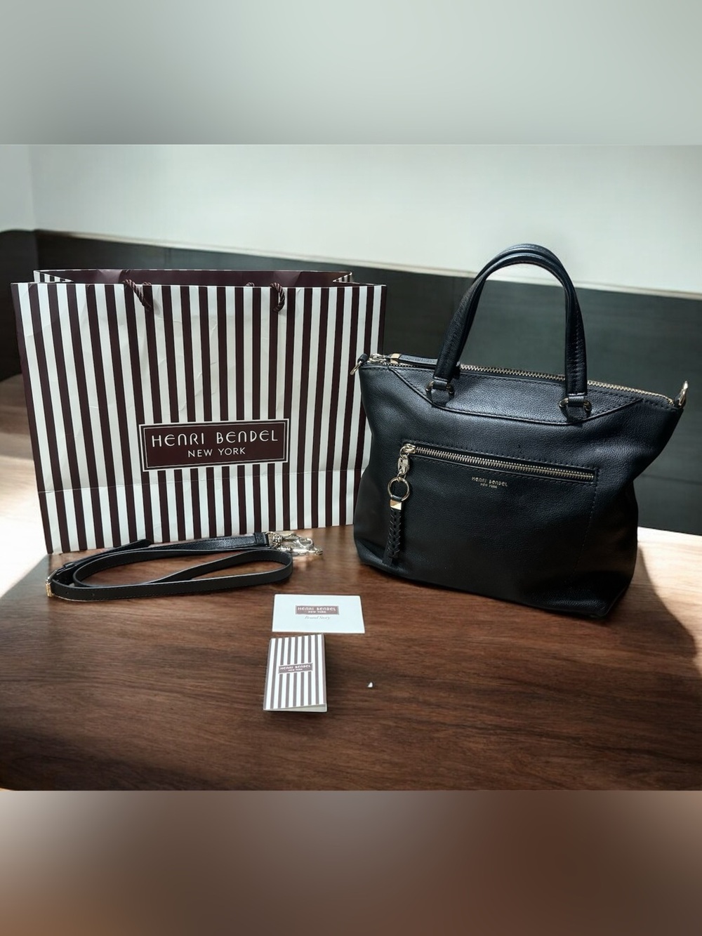 Henri Bendel Small Black Tote Bag